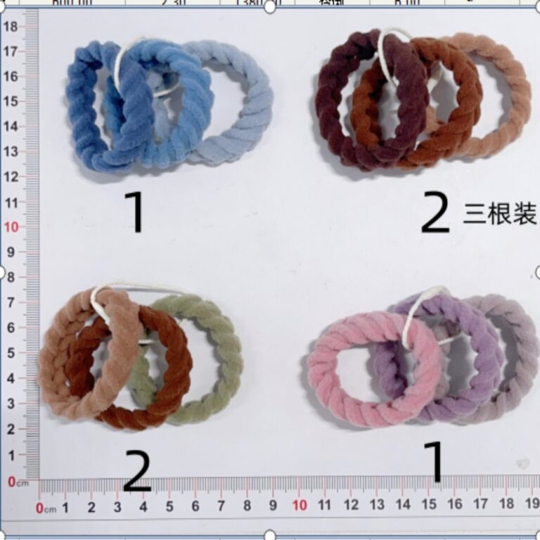 Terry Cloth Scrunchies Versatile Elastic Hair Ties - 3-Piece Set