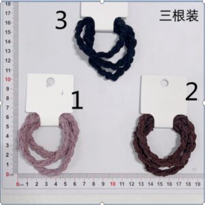 Elastic Hair Ties Versatile Elastic Hair Ties - Blue/Purple/Brown 3-Piece Set