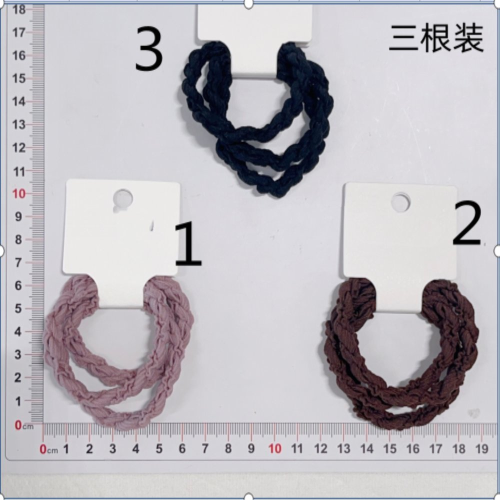Elastic Hair Ties Versatile Elastic Hair Ties - Blue/Purple/Brown 3-Piece Set