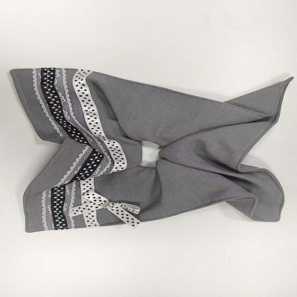 Fabric Hair Accessories Campus Chaos Collection - Gray Fabric Scrunchie 31