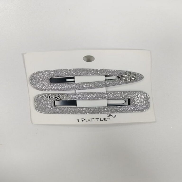Fabric Hair Accessories Campus Chaos Collection - Silver Fabric Hair Clip 35