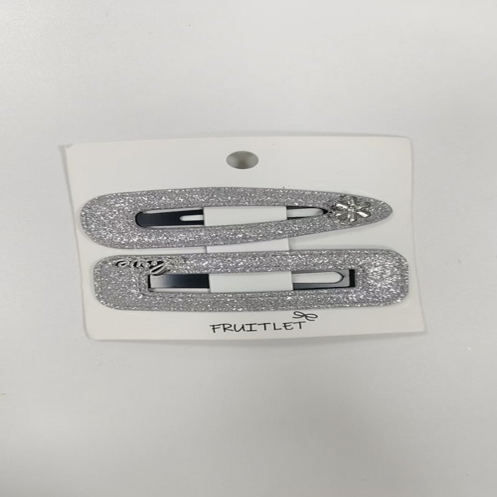 Fabric Hair Accessories Campus Chaos Collection - Silver Fabric Hair Clip 35