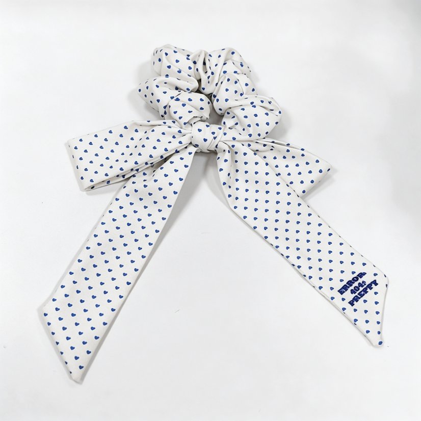 Fabric Hair Accessories Campus Chaos Collection - White Fabric Scrunchie 40