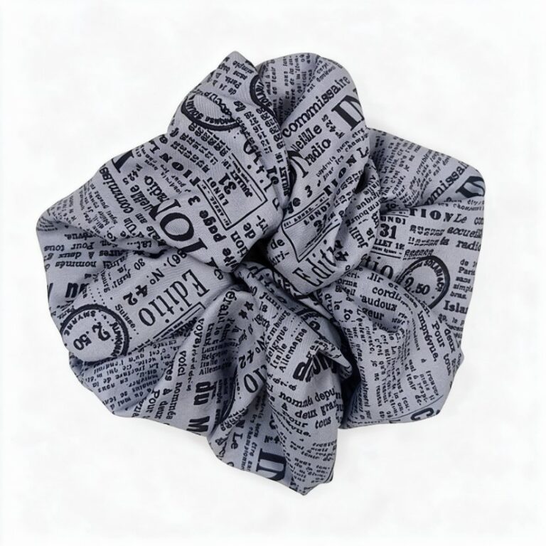 Fabric Hair Accessories Campus Chaos Collection - Gray Fabric Scrunchie 30